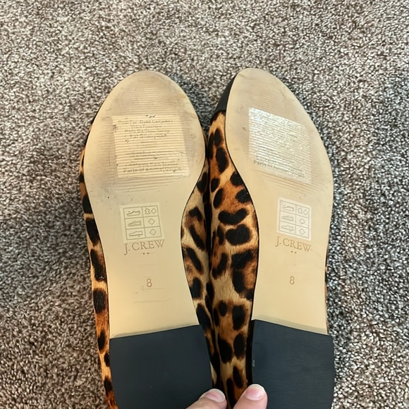 J. Crew Leopard Print Cap Toe Ballet Flats w/ Bows - Picture 3 of 4